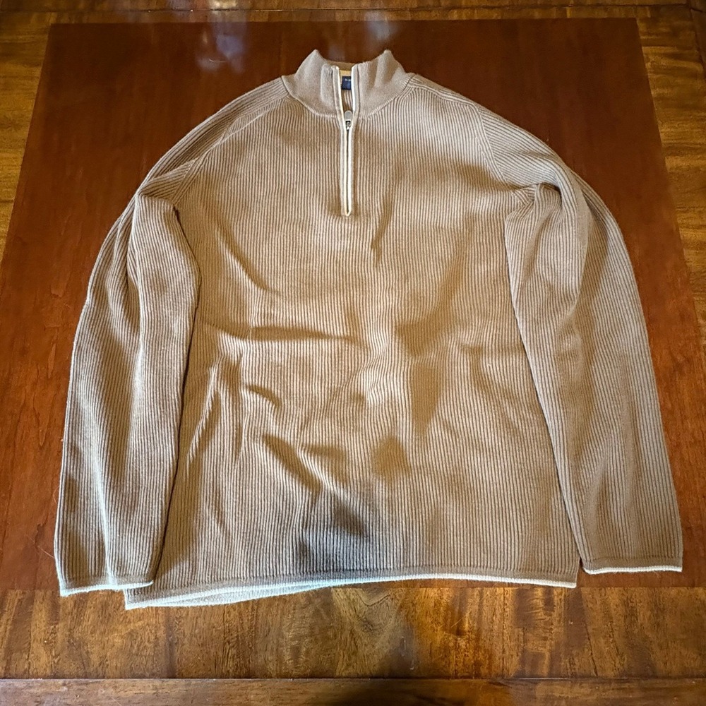 Tommy Bahama Indigo Palms Rib Knit Quarter Zip Sweater‎ Large